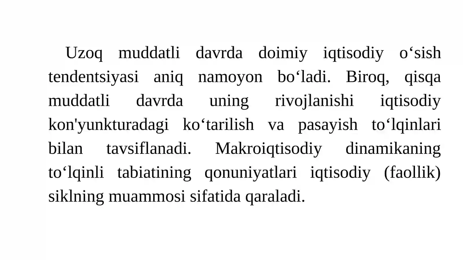 IQTISODIY TEBRANISHLAR. ISHSIZLIK 2