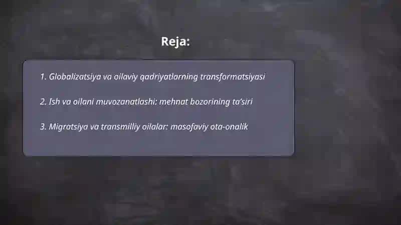Globalizatsiya va oilaviy qadriyatlarning transformatsiyasi 2
