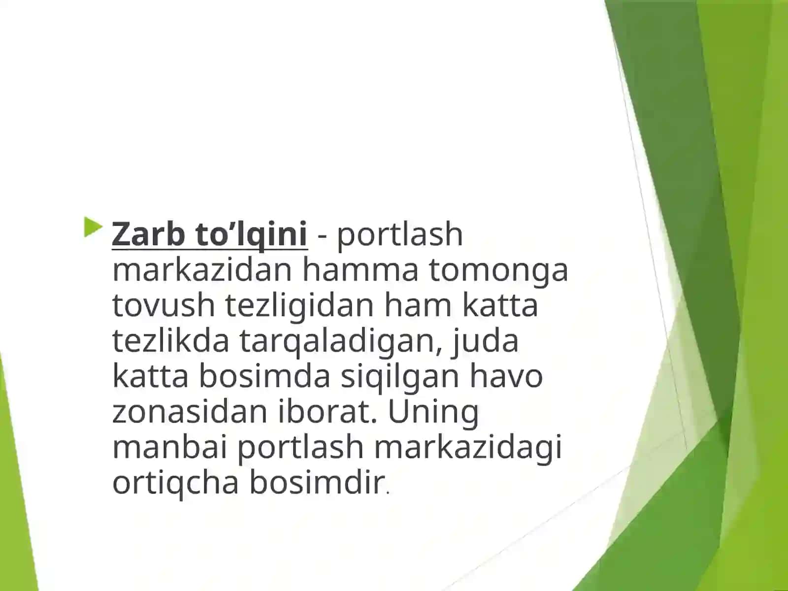 To’lqin  zarbi. Jabrlanish zonalari tavsifi 2
