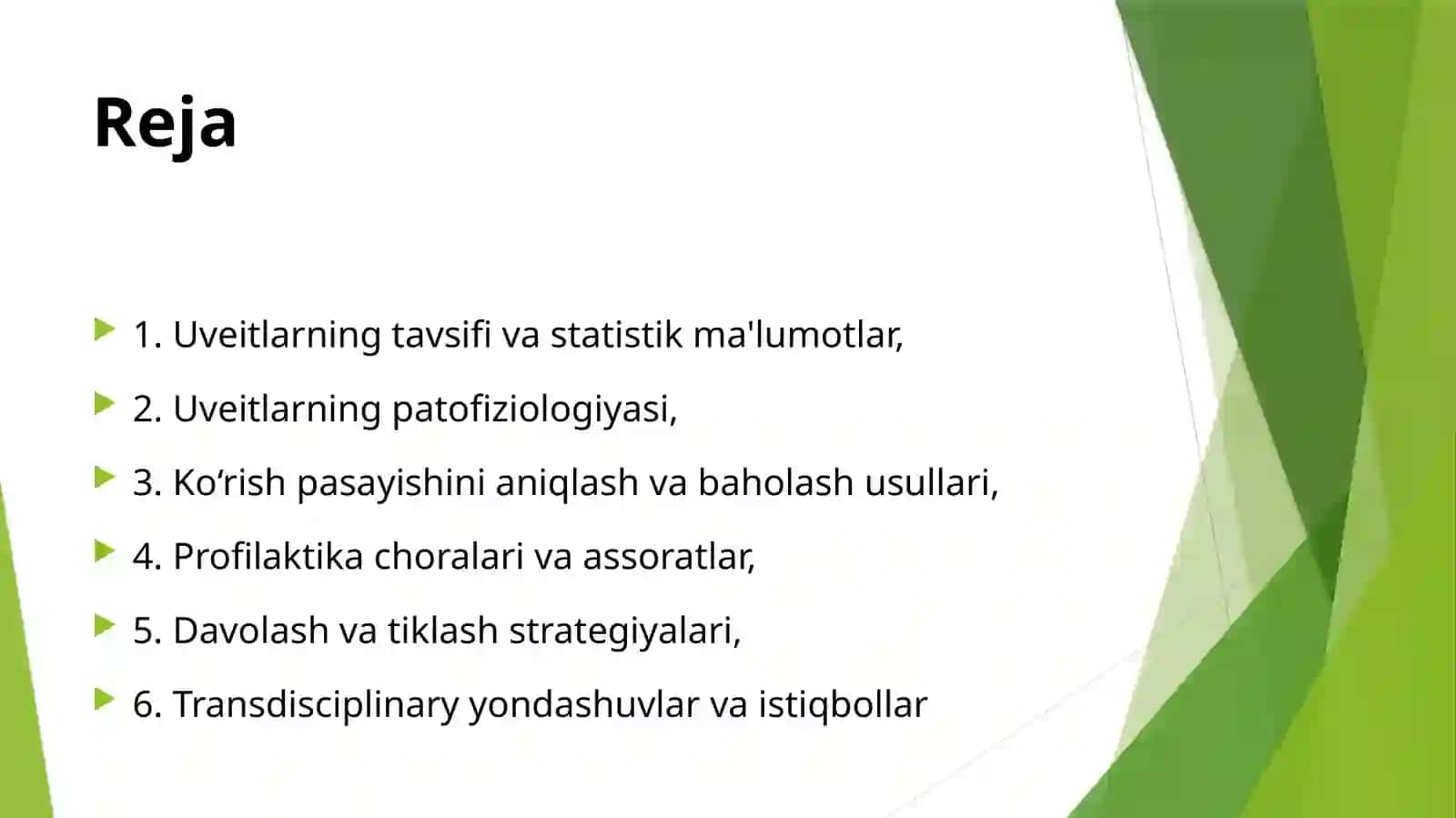 Uveitlarda ko‘rish pasayishi va ko‘rlikning profilaktikasi 2
