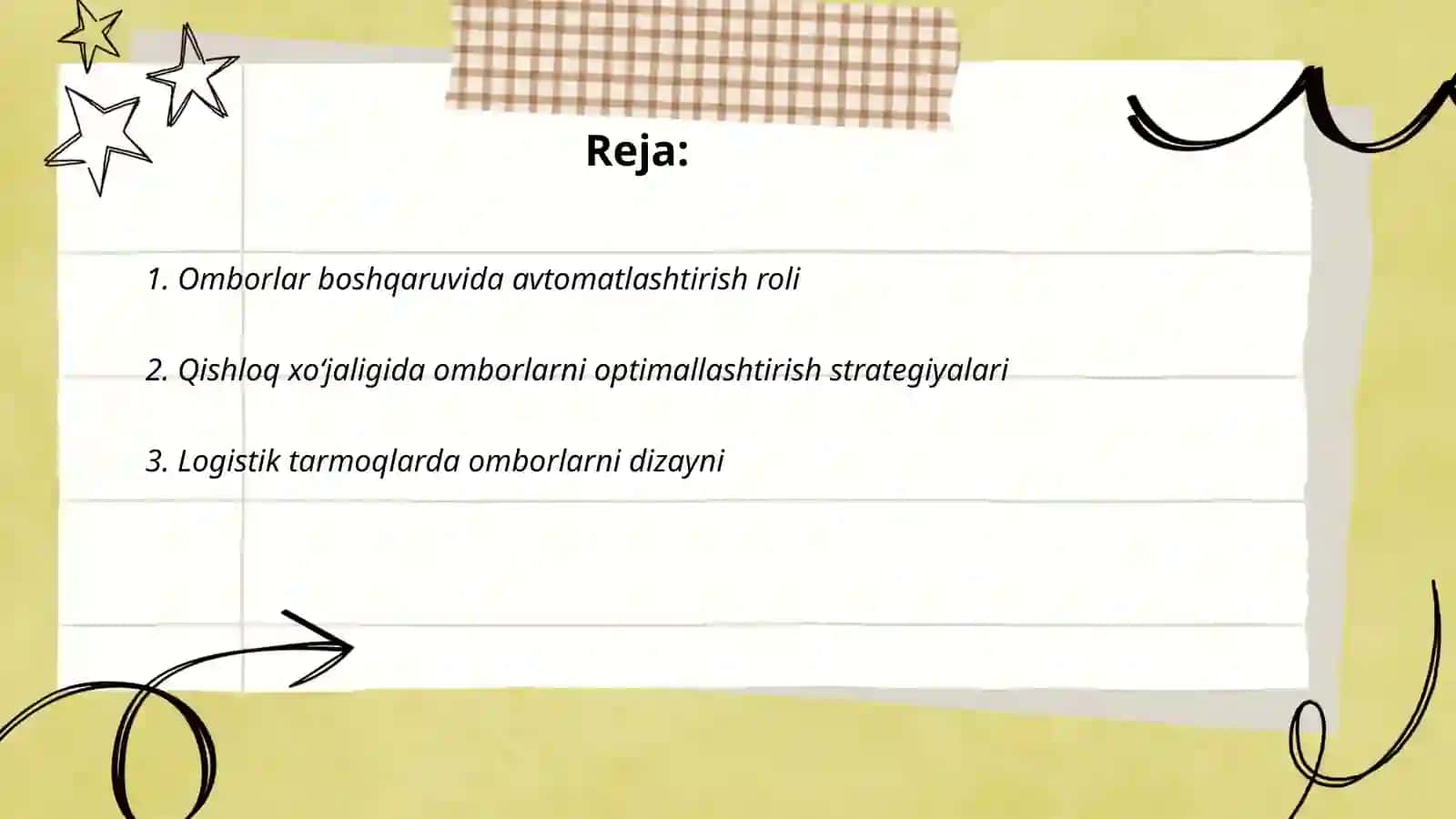 Qishloq xoʼjaligi.Ishlab chiqarish logistikasida omborlarni oʻrni 2