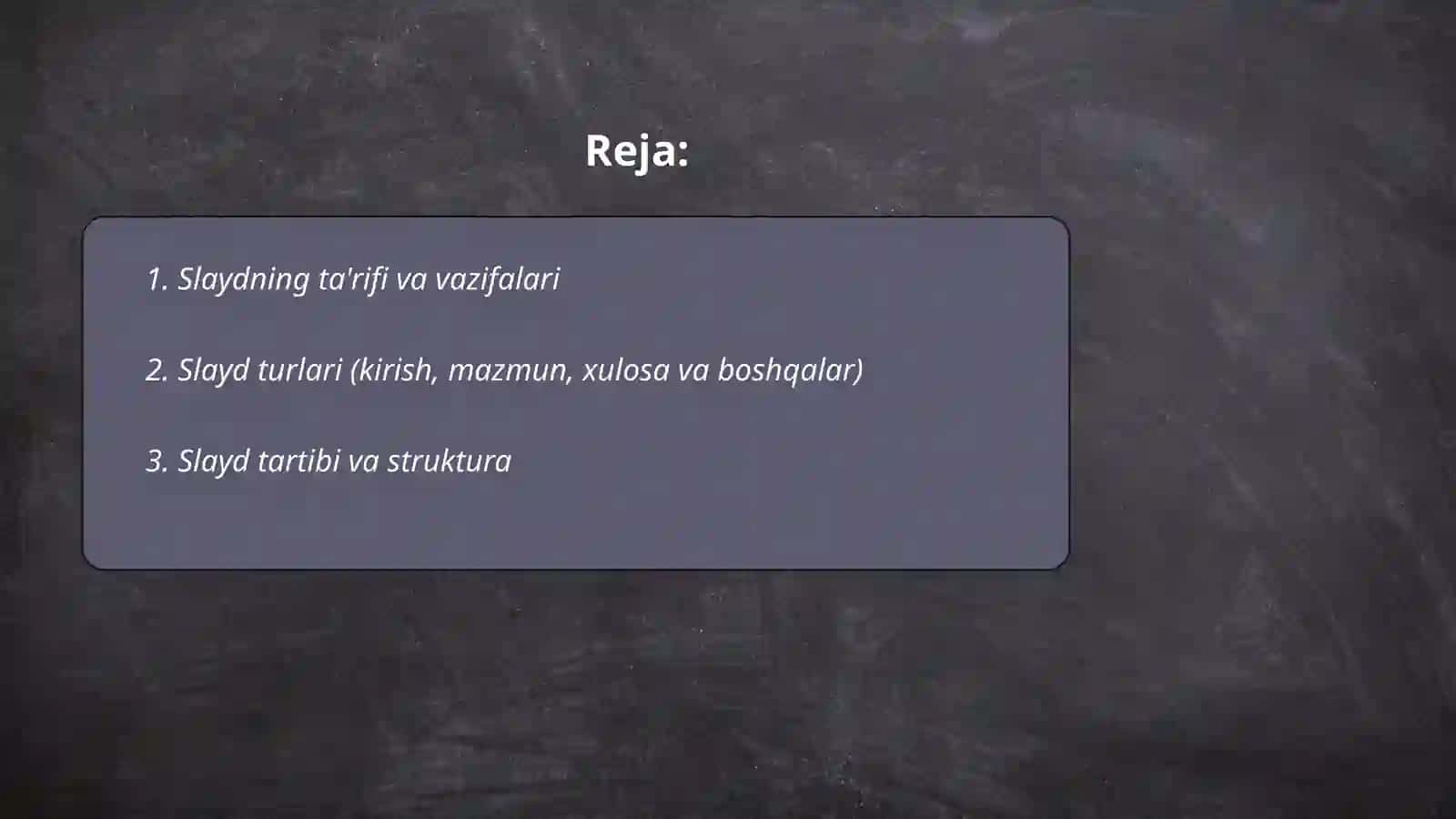 Slayd haqida 2