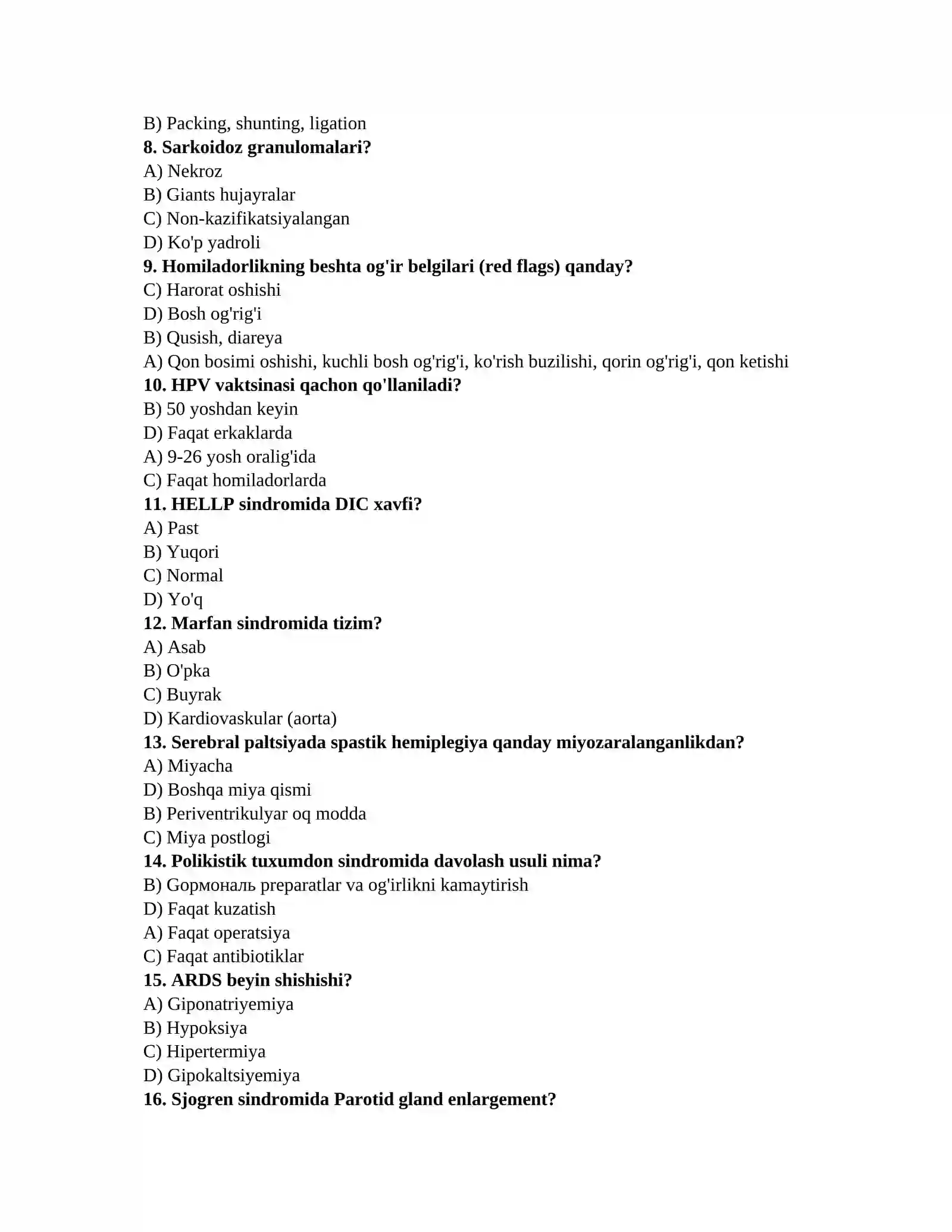 Kardiolog testlari 2