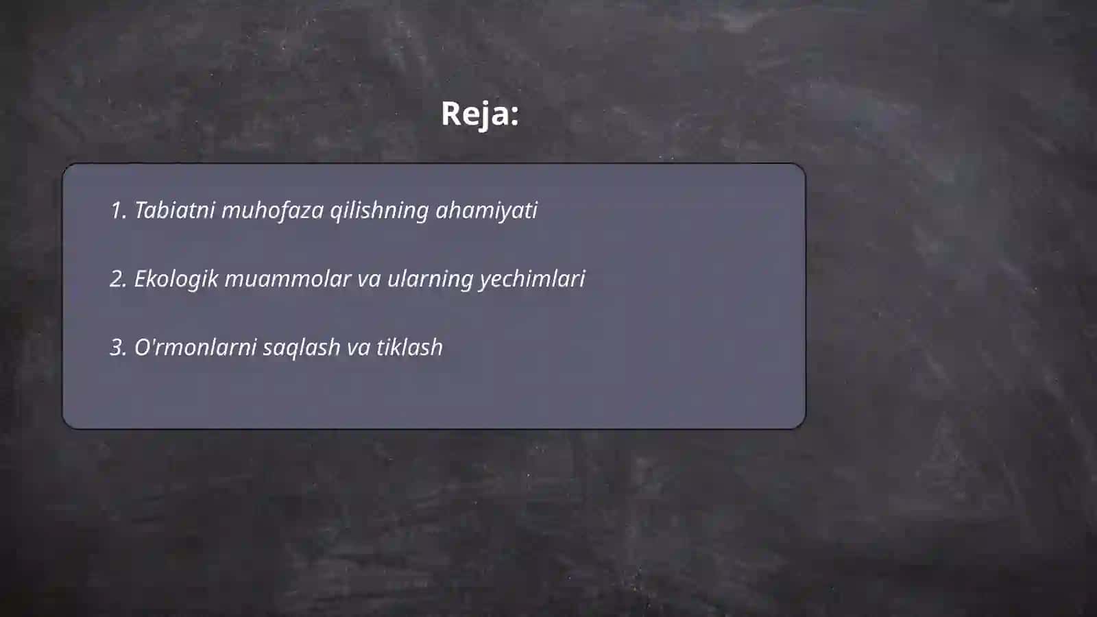 Tabiatni asrash 2