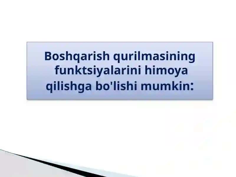 Boshqarish qurilmasining funktsiyalari 2
