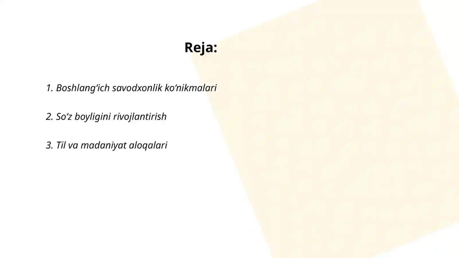 O‘qish savodxonligi qamrov doirasining tuzilishini “Zinama zina” texnologiyasi orqali oʻrganish 2