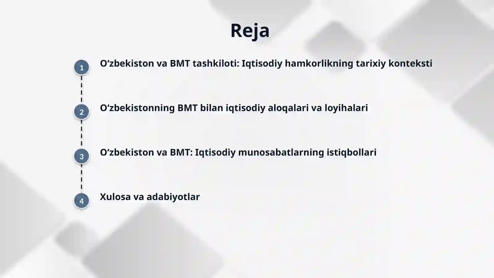 O‘zbekiston va BMT tashkilotining iqtisodiy munosabatlar 2