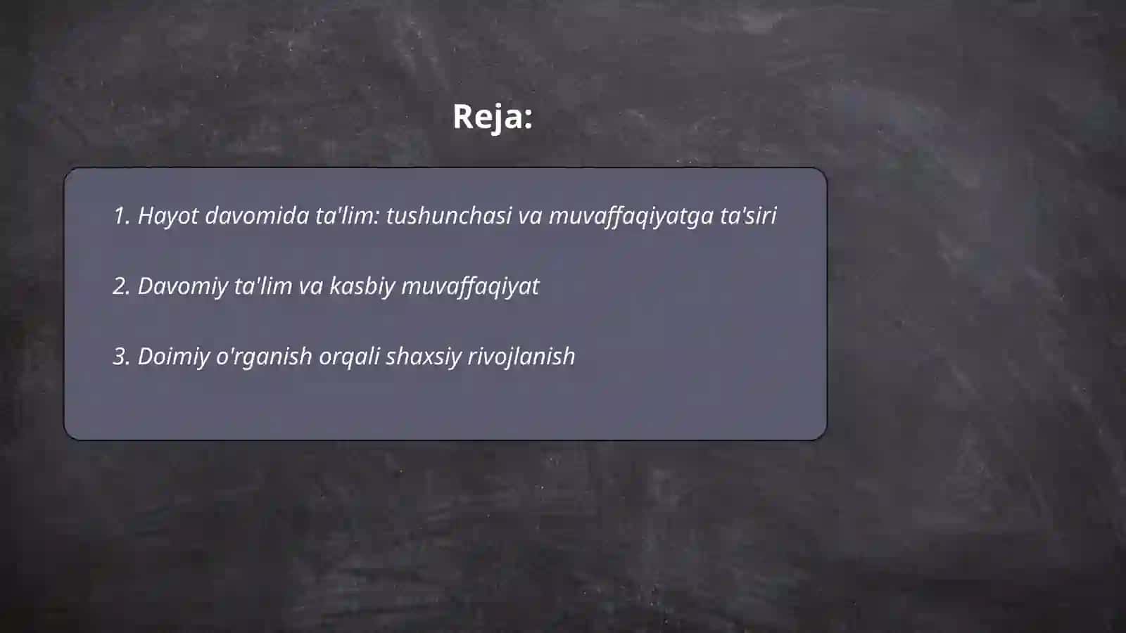 Hayot davomida ta'lim muvaffiqiyat vositasi sifatida 2