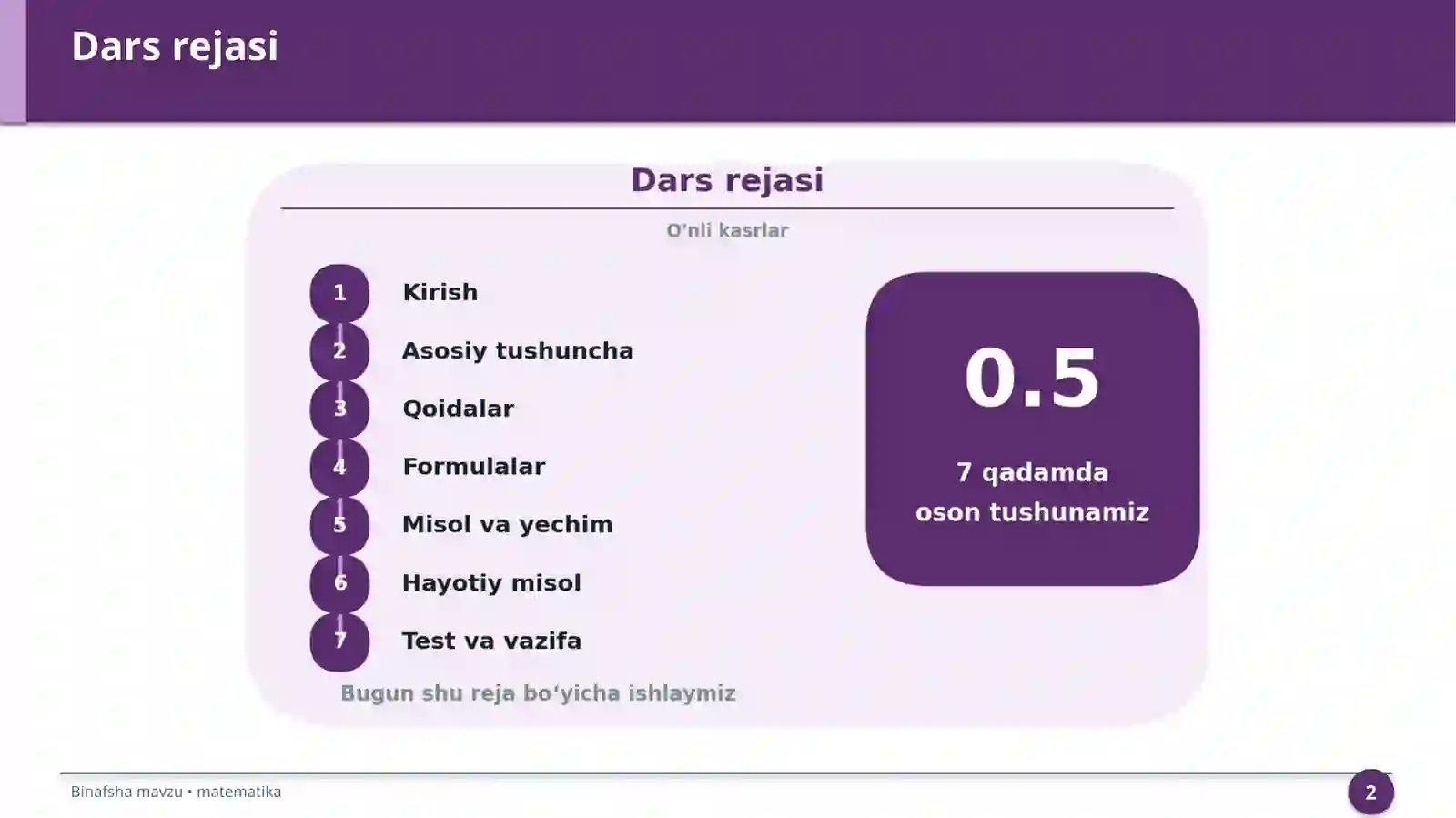 O'nli kasrlar 2