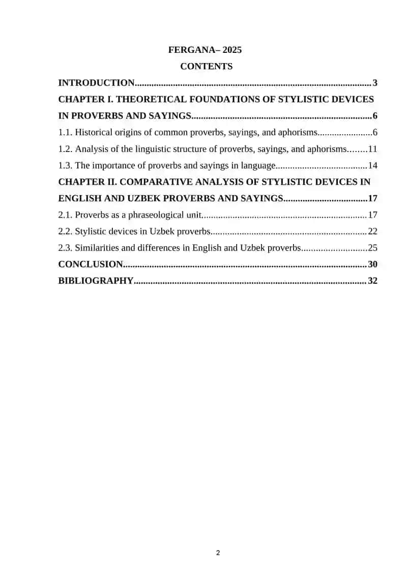 Stylistic devices in proverbs and sayings in English and Uzbek languages 2