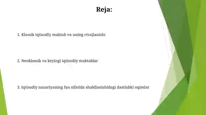 Iqtisodiyot nazariyasining fan sifatida shakllanishidagi asosiy oqimlar 2