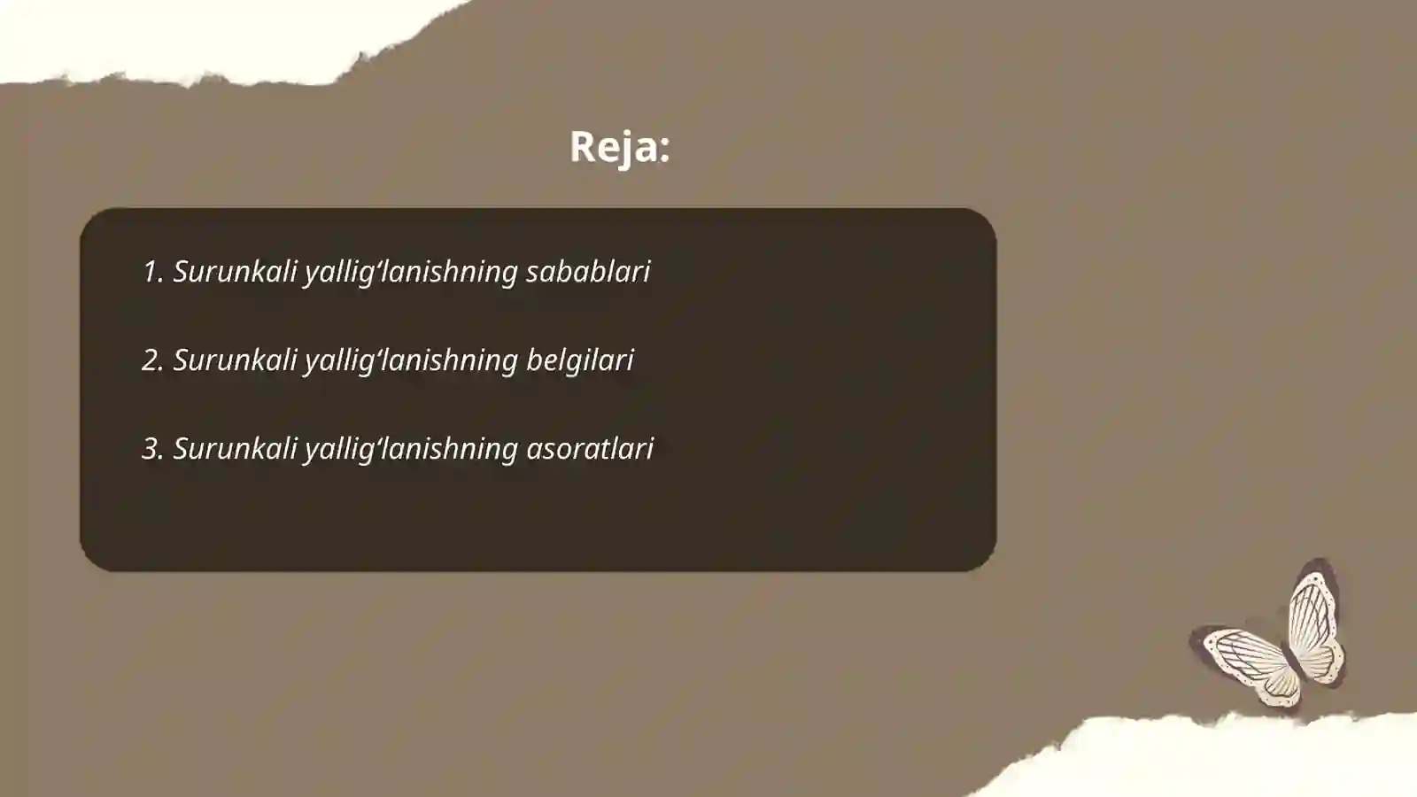 Surunkali va oʻtkir yalligʻlanish 2