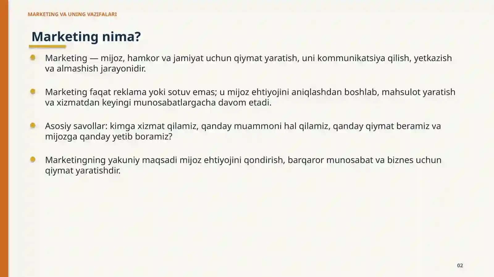 MARKETING VA UNING VAZIFALARI 2