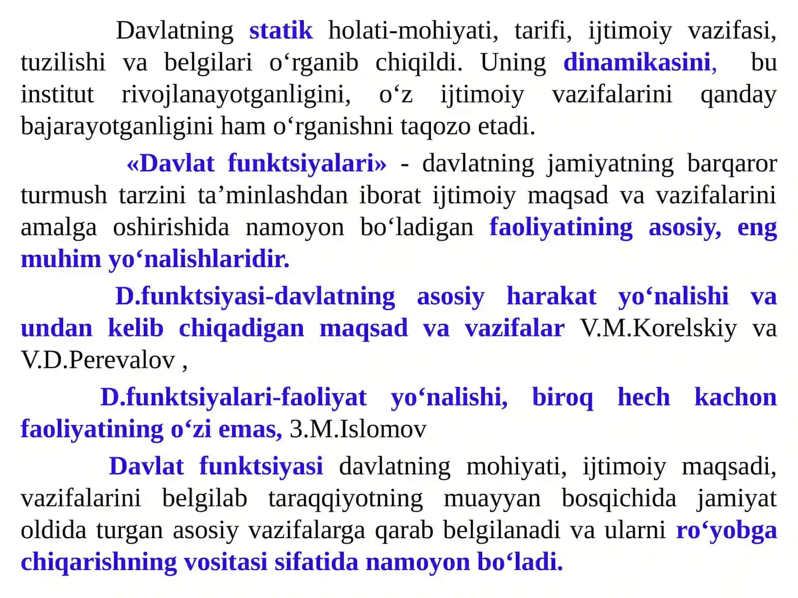 DAVLATNING FUNKTSIYALARI 2