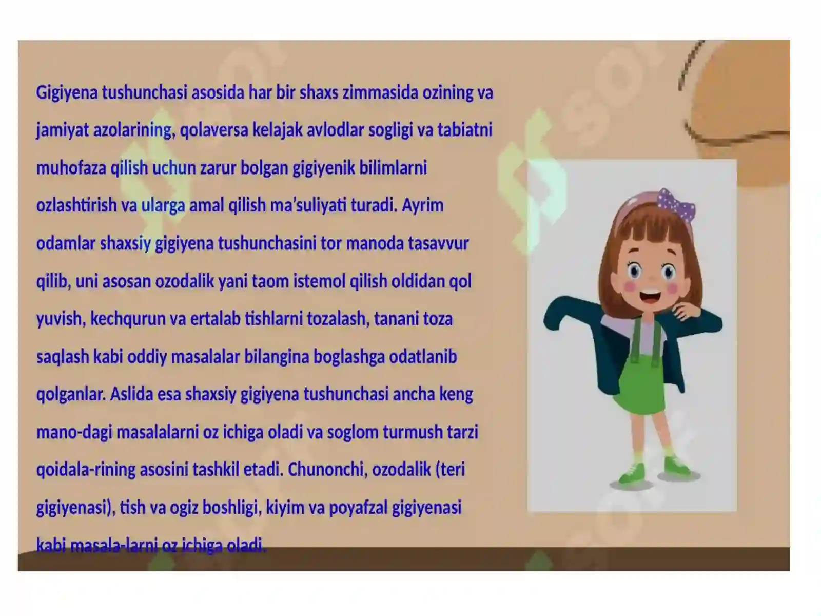Kiyim boshlar va oyoq kiyimlari gigiyenasi. Kundalik turmushda foydalaniladigan sintetik polimer materiallardan tayyorlangan uy ro'zg'or buyumlari,bog‘lov materiallari,idishlarni qo‘llash gigiyenasi 2
