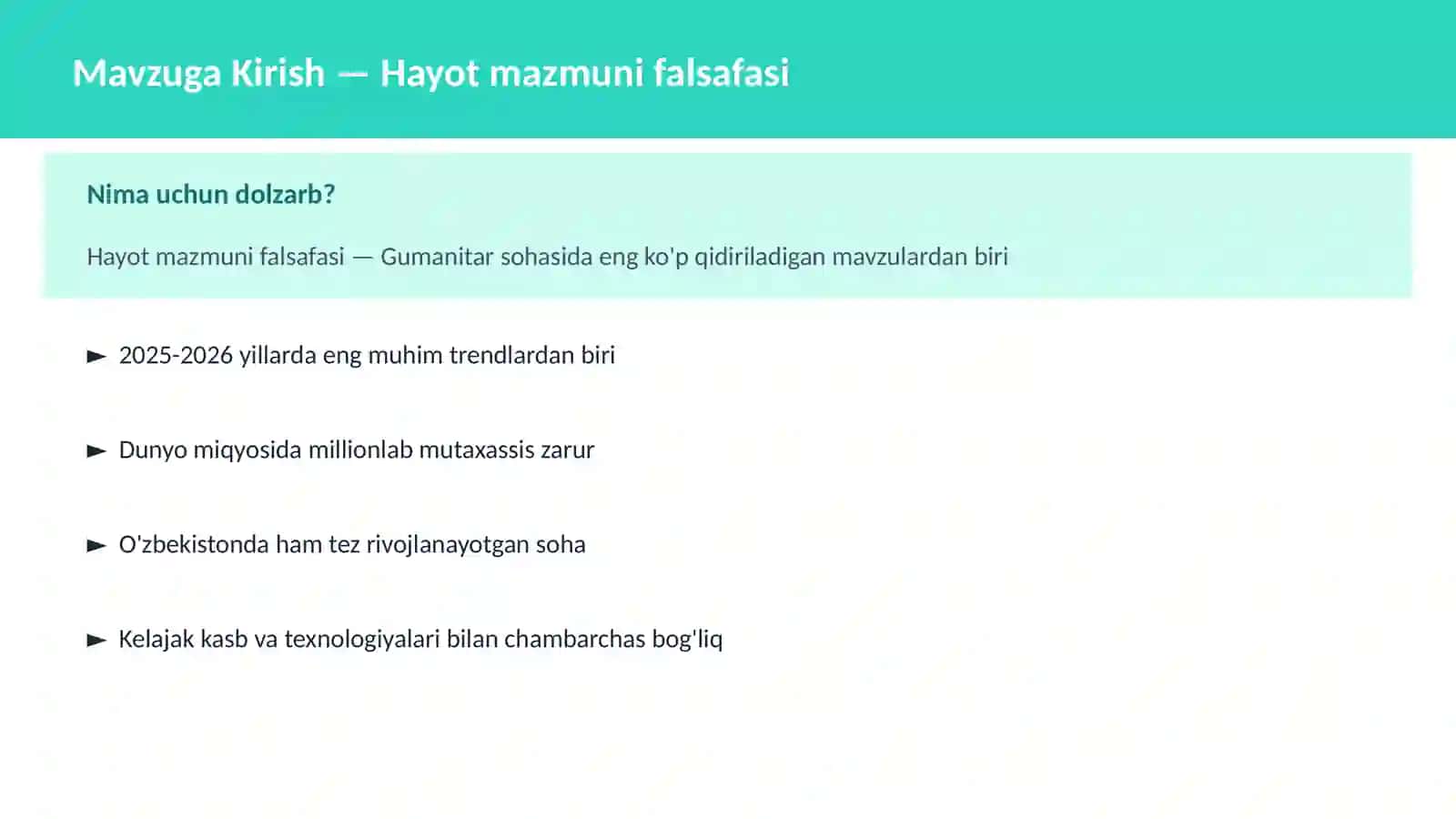 Hayot mazmuni falsafasi 2
