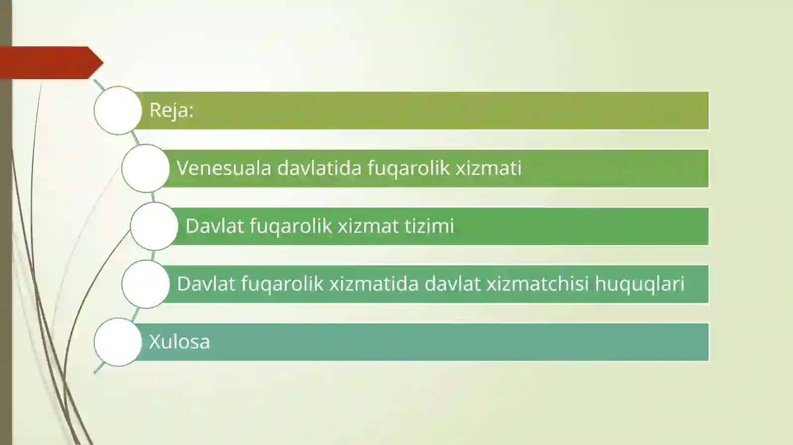 Venesuala davlatidagi “Davlat xizmatchisi” tog`risidagi nizom 2