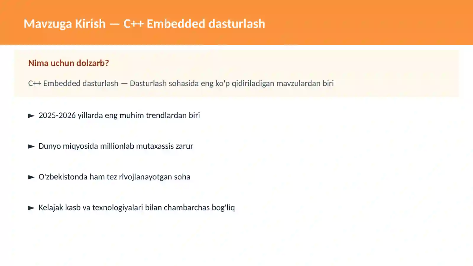 C++ VA TIZIM DASTURLASH 2