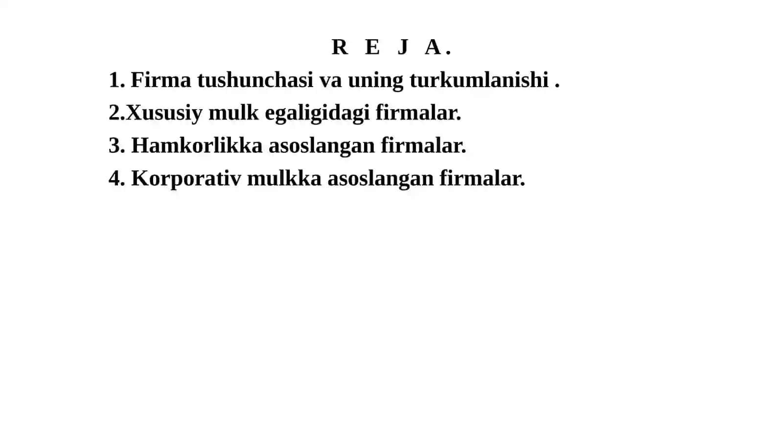 Firma va uning taskiliy-iqtisodiy asoslari 2