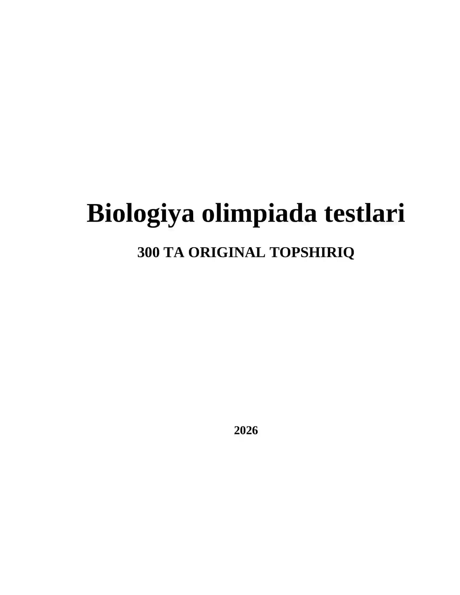 Biologiya olimpiada testlari 2