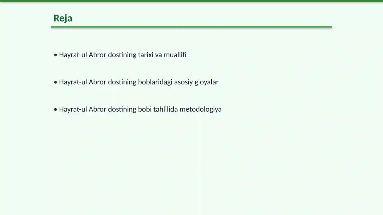 Hayrat-ul Abror dostining boblar tahlili taqdimot 2