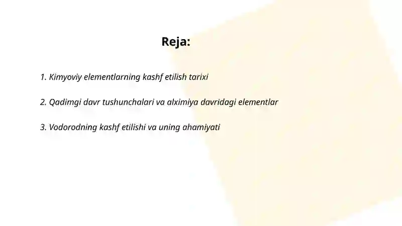 Kimyoviy elementlarning kashf etilishi 2