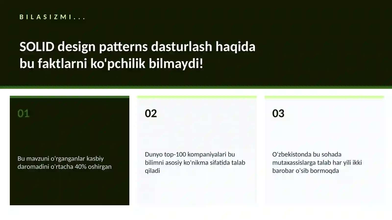 SOLID design patterns dasturlash 2