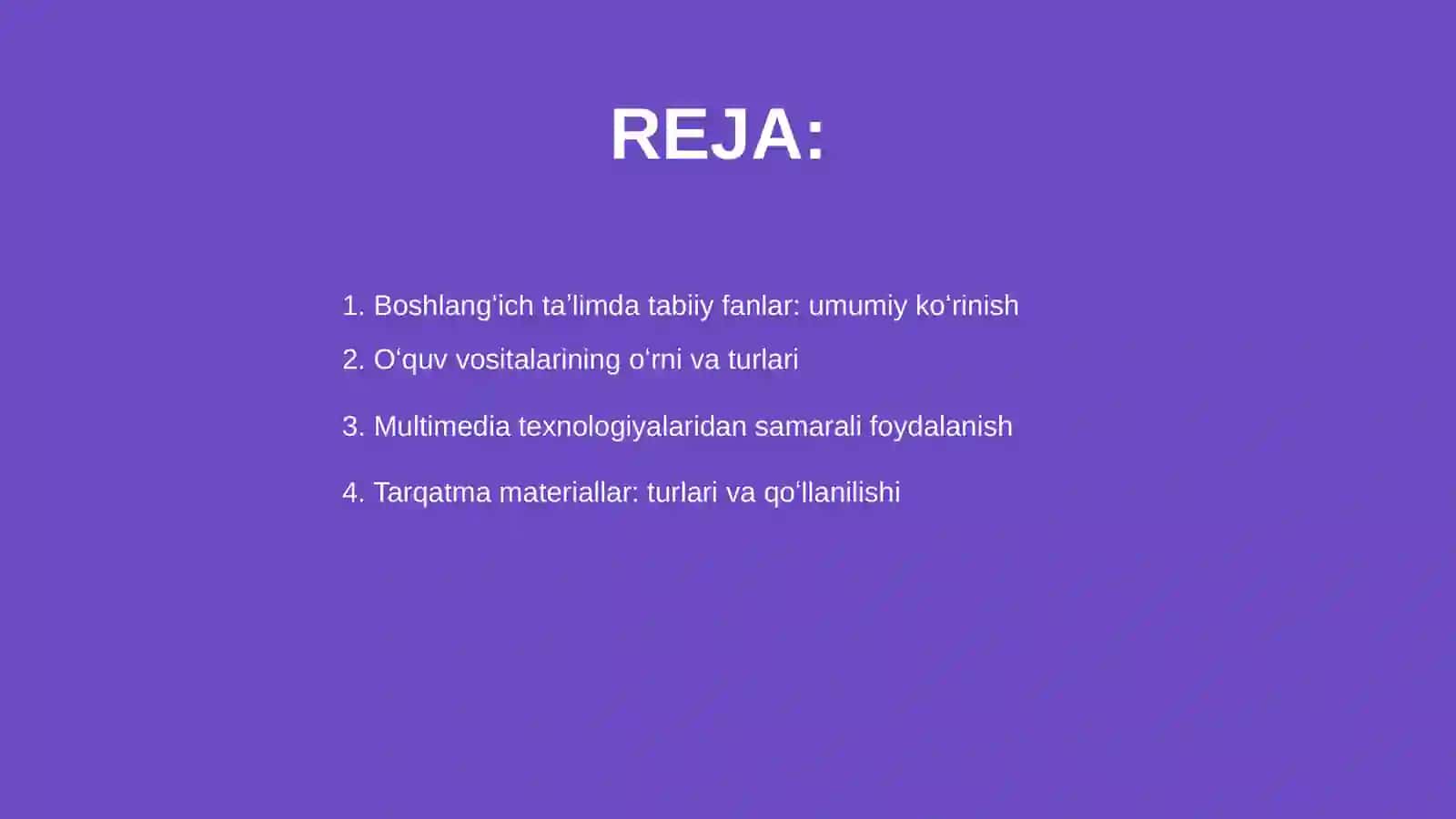 Boshlangʻich talim tabiiy fanlari darslarida oʻquv vositalari,multimedia,tarqatma va didaktik materiallardan foydalanish metodikasi 2