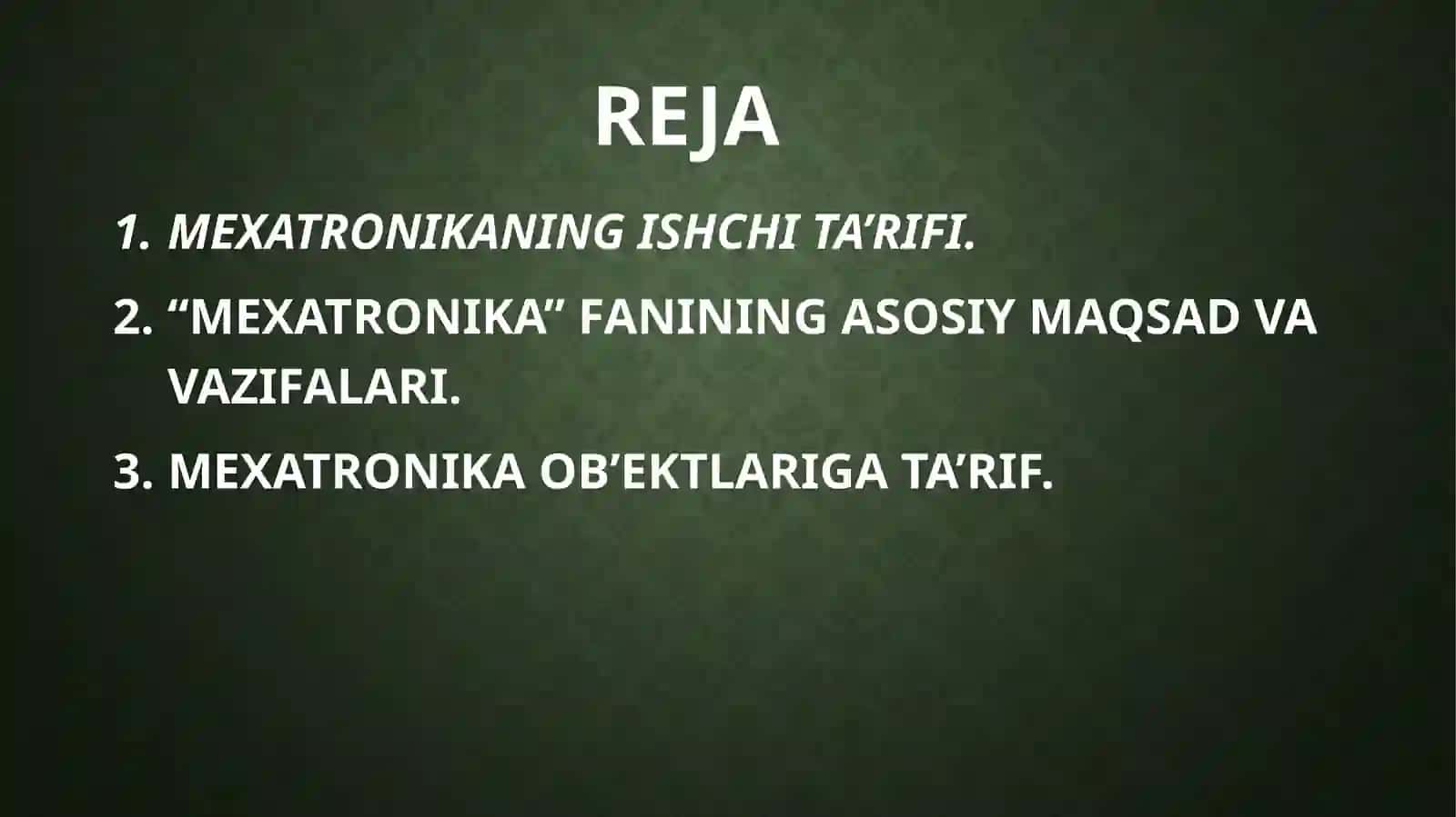 Texnika texnalogiyalardan qanday foydalanish usullari. Muhandislik yo‘nalishlaridagi qurilmalarning hususiyatlarini ko‘rib chiqish. 2