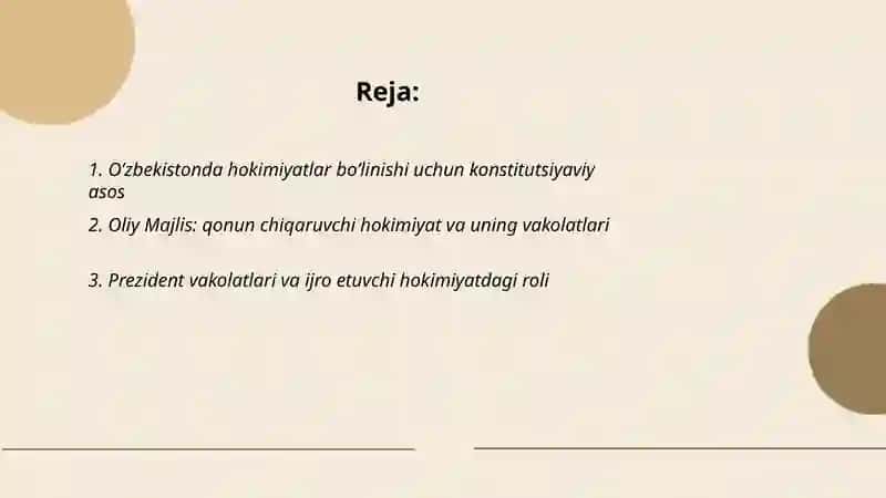 O’zbekistonda hokimiyatning bo’linish prinsipi 2