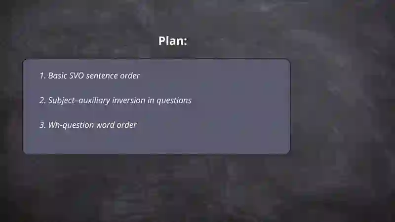 Word order and sentence patterns 2