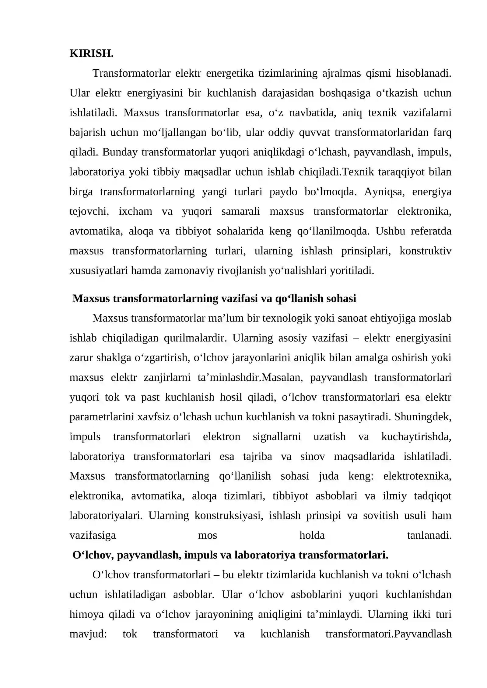 O‘lchov kuchlanish transformatorlari 2