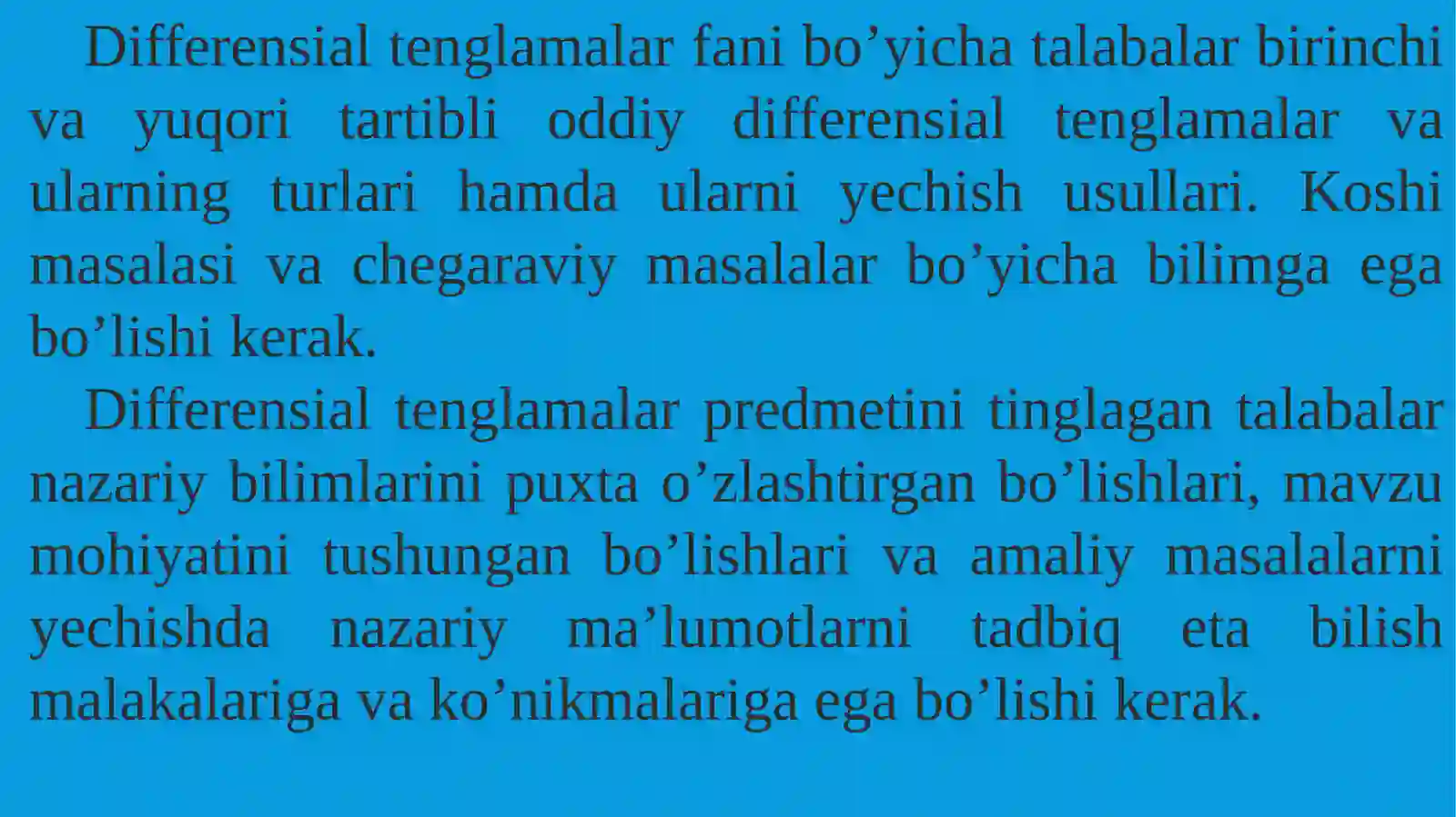 Differensial tenglamalar 2