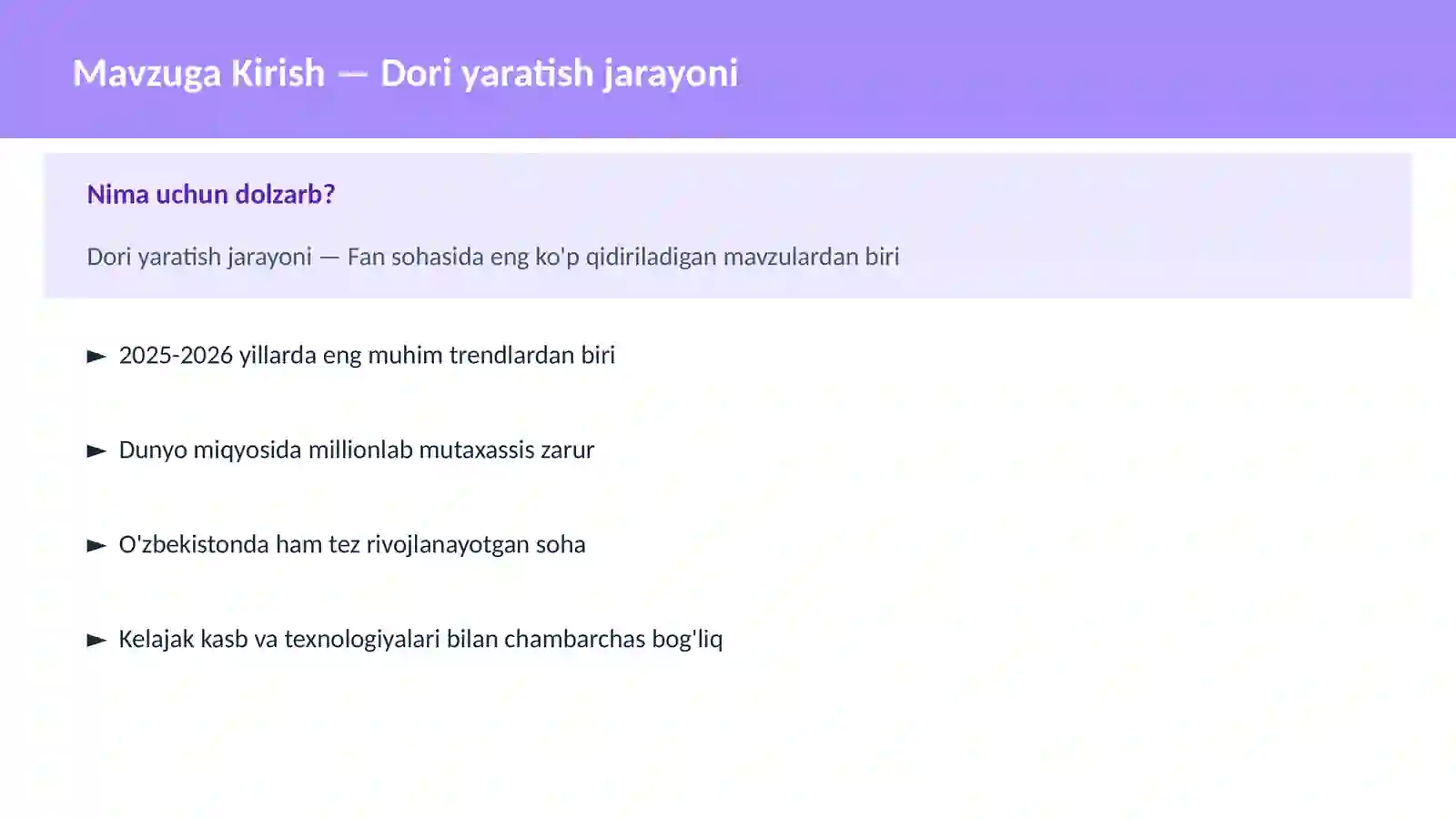 Dori yaratish jarayoni 2