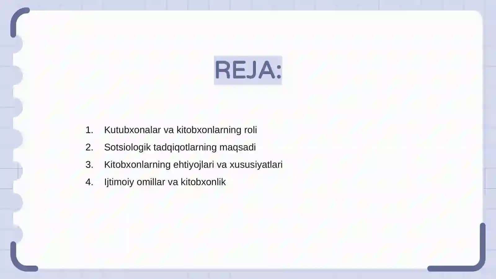 Kutubxonalarda kitobxonlarni o’rganish sohasidagi sotsiologik tadqiqotlar 2