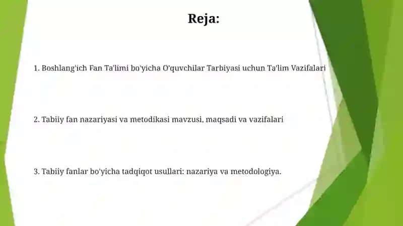 Tabiiy fanlar nazariyasi va metodikasi fanining predmeti, maqsad va vazifalari 2