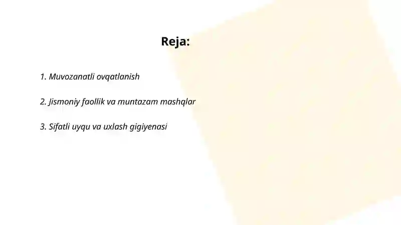 Muvozanatli ovqatlanish 2