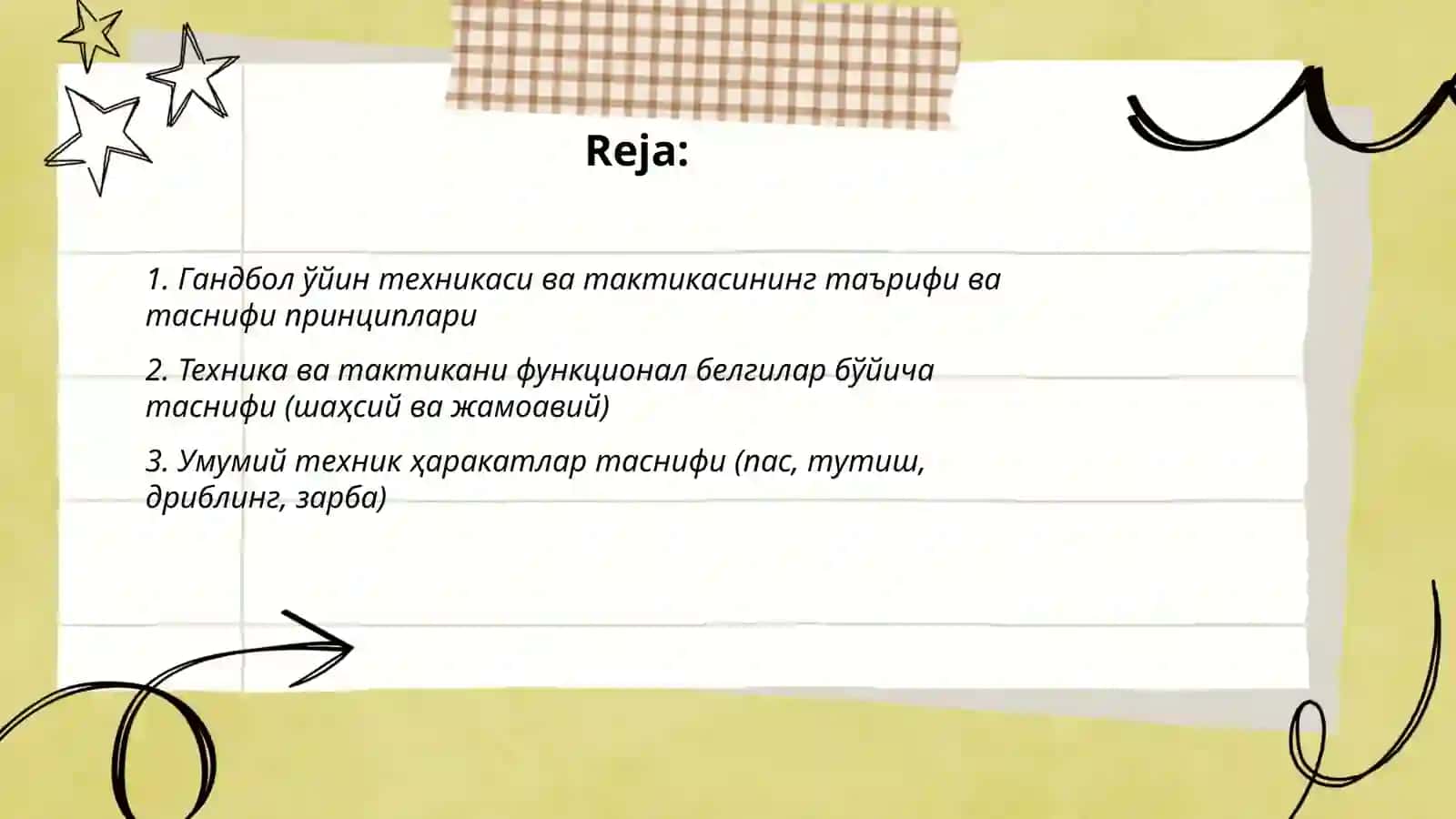 Гандбол ўйин техникаси ва тактикасининг таснифи 2