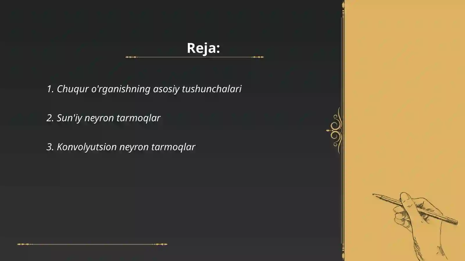 Chuqur o'rganish (Deep Learning) 2