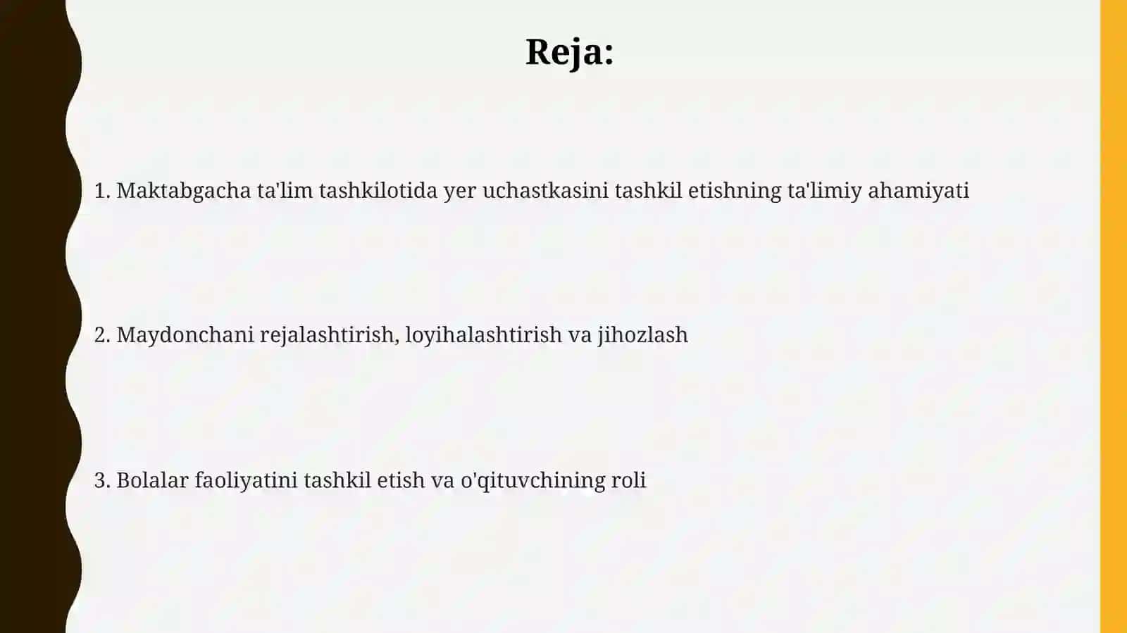 Maktabgacha ta'lim tashkilotida yer uchastkasini tashkil etish vauning ta'lim-tarbiyaviyahamiyati 2
