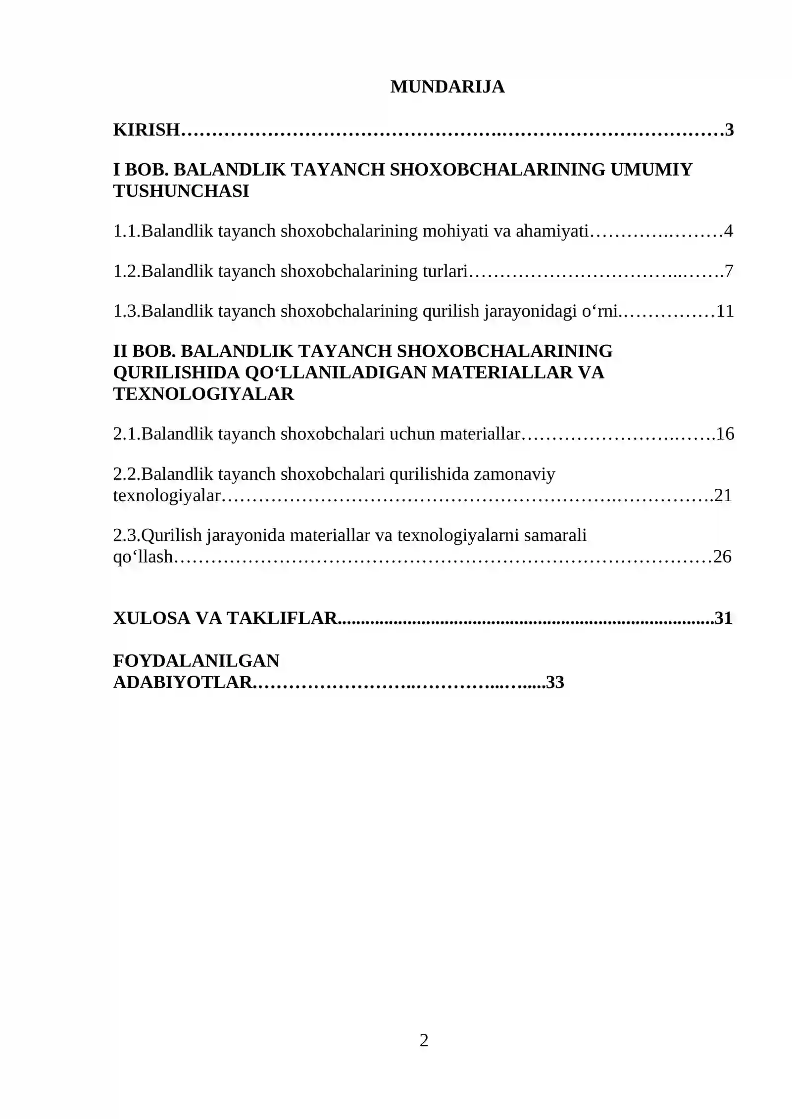 Plan olish balandlik tayanch shoxobchalari 2