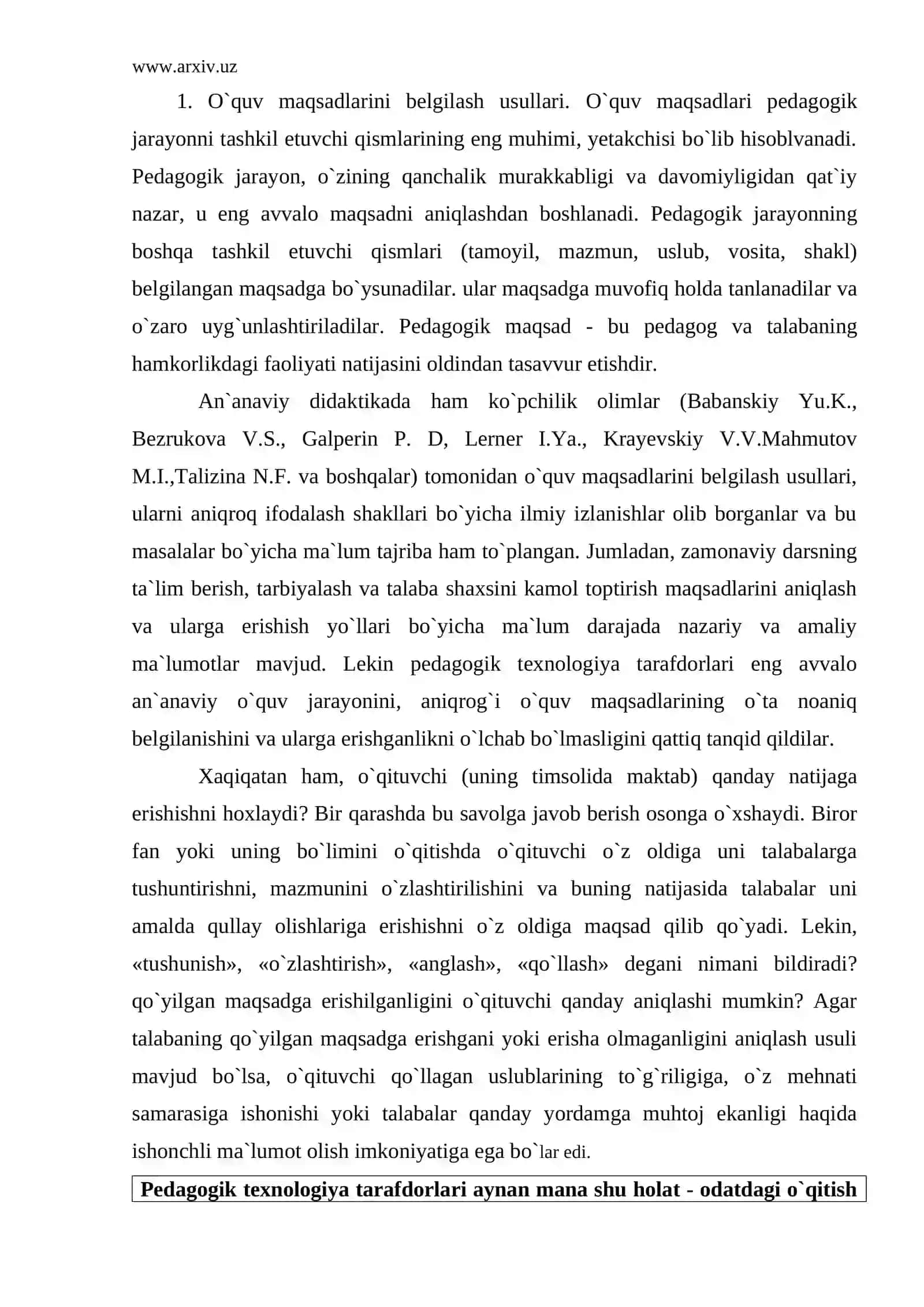 O`quv Maqsadlarini Belgilash Usullari 2
