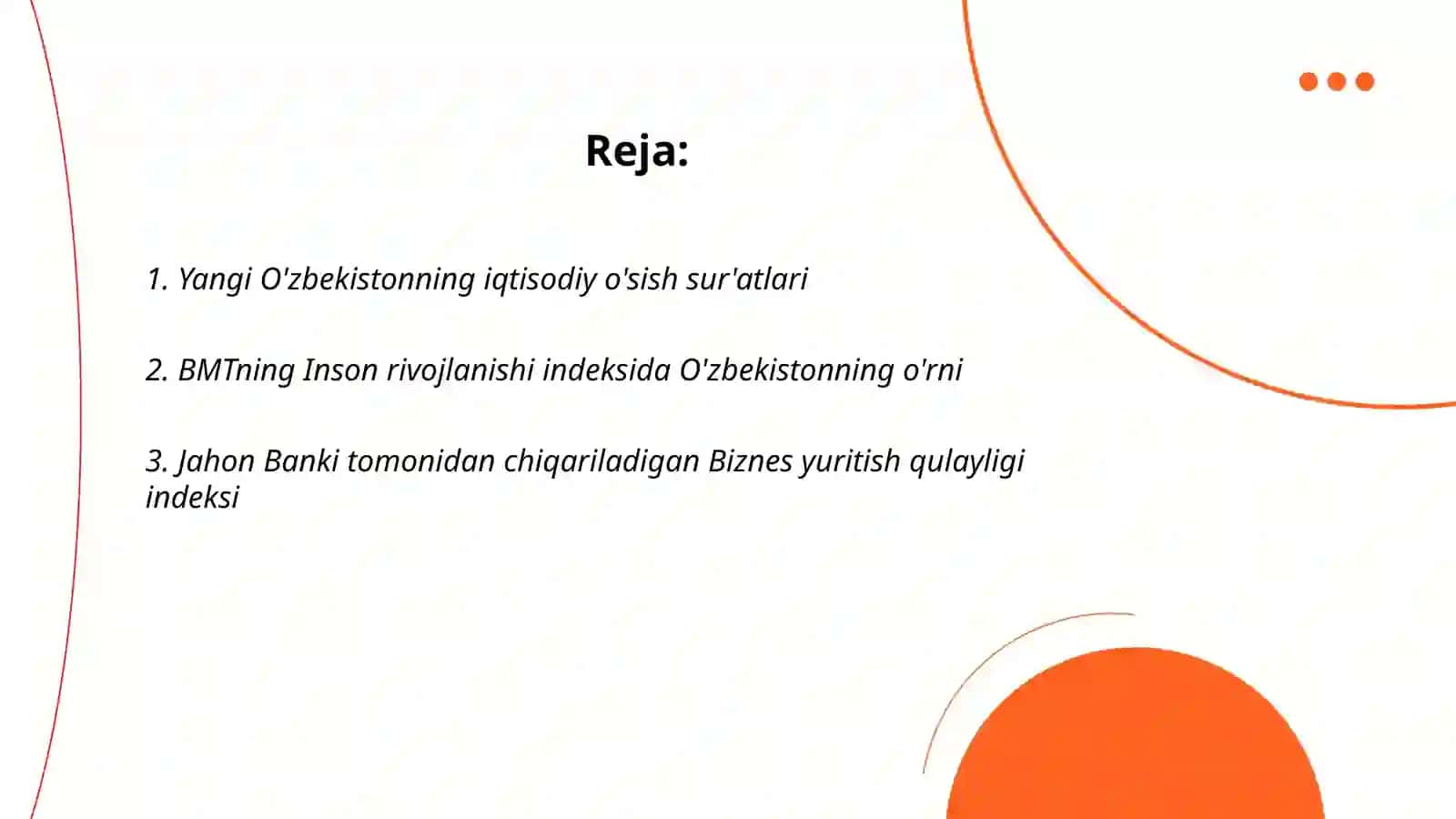 Yangi O'zbekistonda ijtimoiy -siyosiy iqtisodiy va madaniy hayotida roʻy berayotgan oʻzgarishlarning xalqaro reyting va indekslarda aks ettirish 2