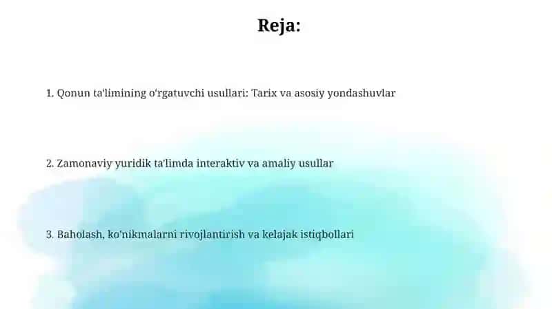 Qonun ta'limining koʼrsatma metodlari 2