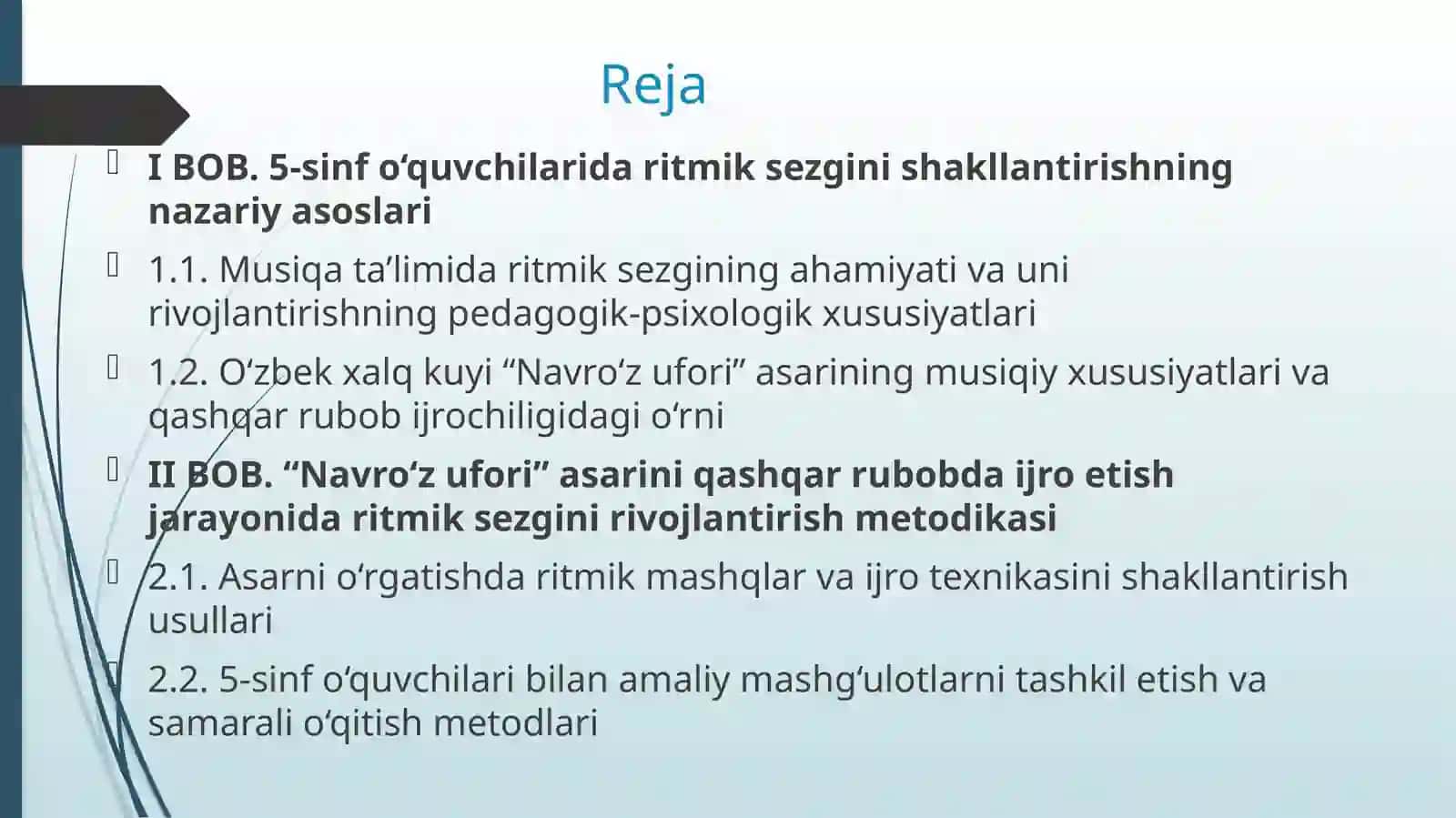 5-sinf o‘quvchilari bilan qashqar rubob cholg‘usida o‘zbek xalq kuyi “Navro‘z ufori” asarini ijro etish 2