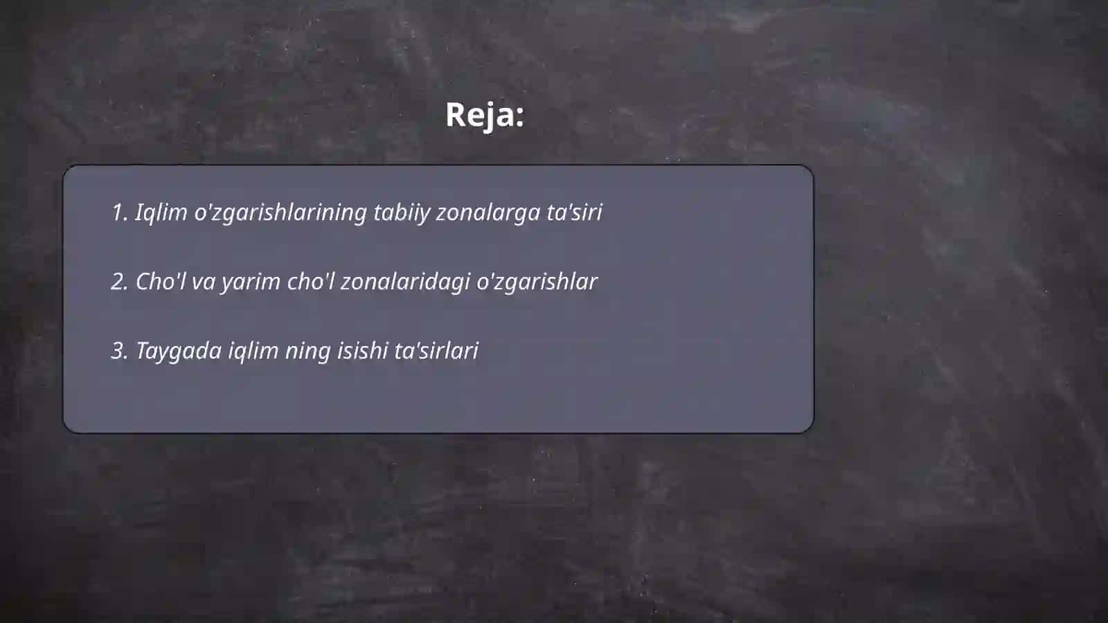 Tabiiy geografik zonalardagi tabiiy o'zgarishlar va farqli holatlar 2