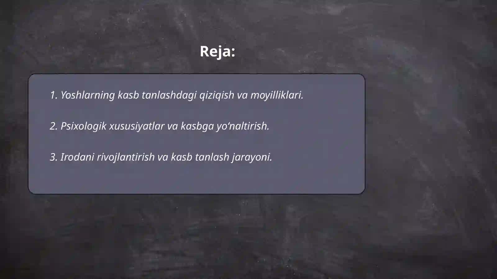 Yoshlarning kasb tanlashdagi qiziqish va moyilliklari 2