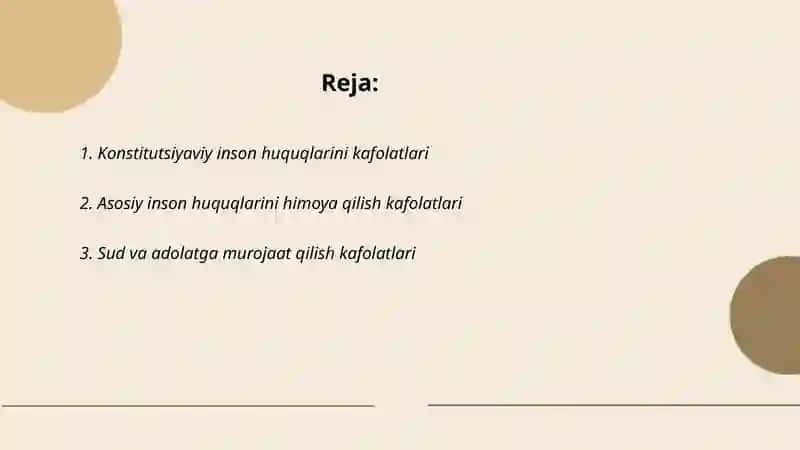 Inson huquqining kafolatlari 2