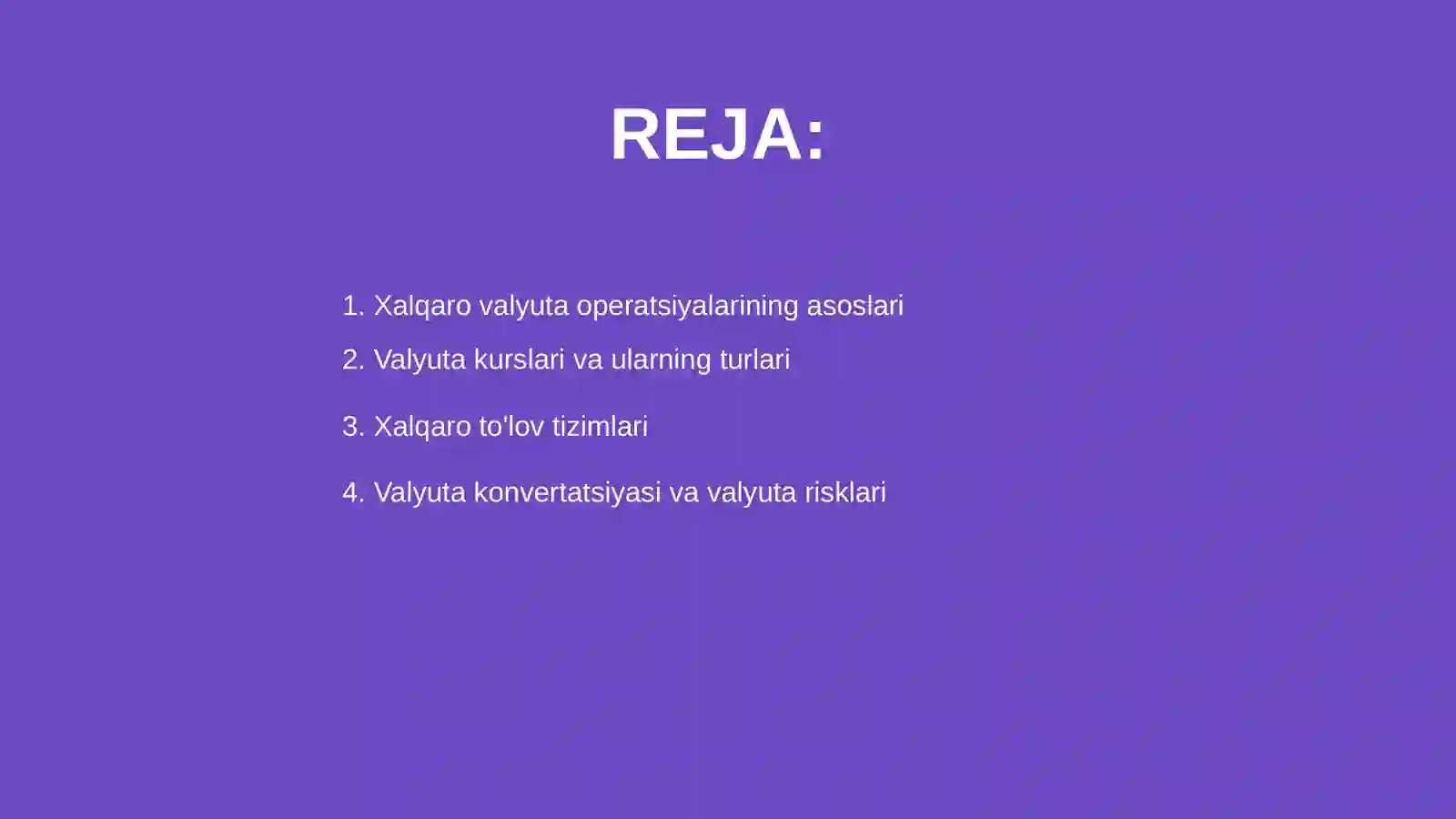 Xalqaro valyuta operatsiyalari 2