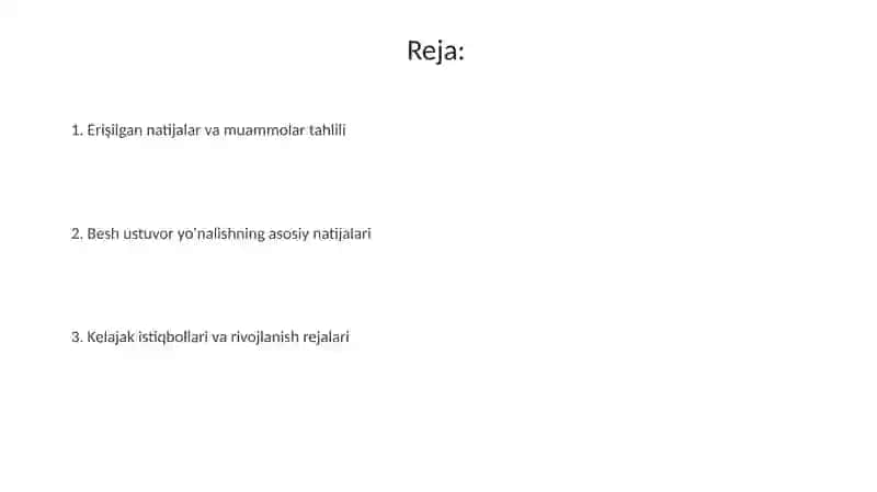 O'zbekiston Respublikasini rivojlantirishning 5 ustuvir yoʻnalishi 2